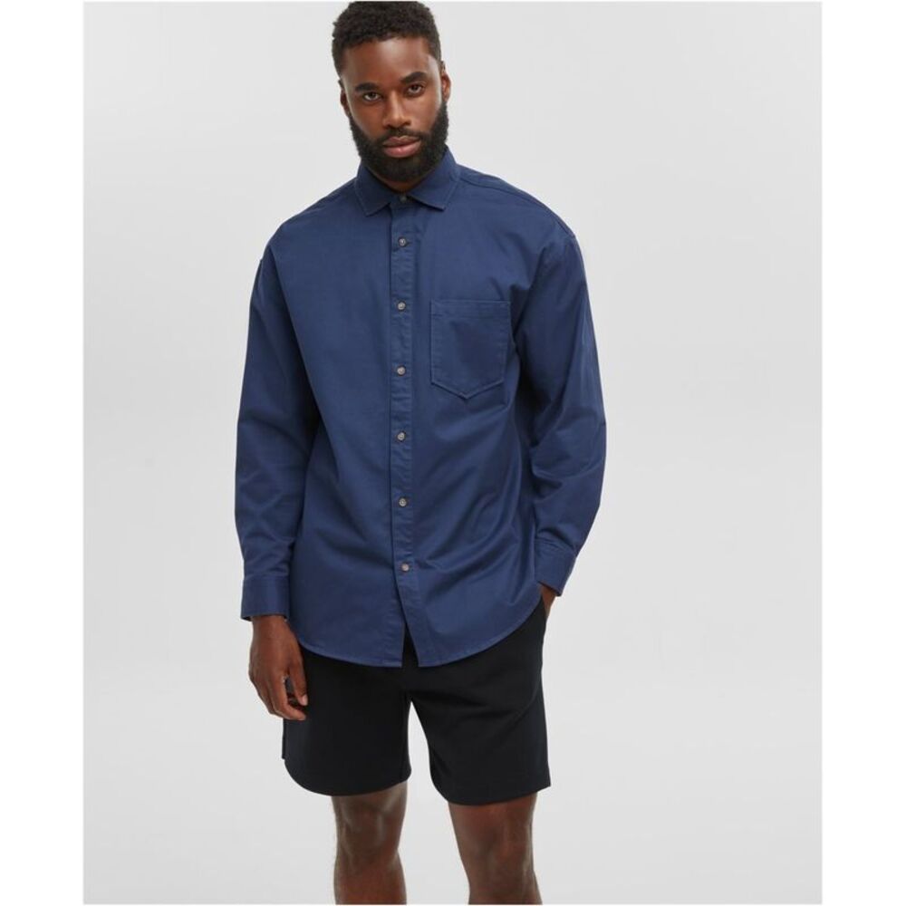 Mode Of One Mens Denim Pocket Twill Button Up Shirt, NWT